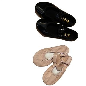 Set of Toddler Dancing Shoes for Tap & Ballet (sz 9-9.5)